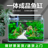 金晶超白玻璃真水草免换水生态鱼缸家用桌面客厅小型一体造景鱼缸