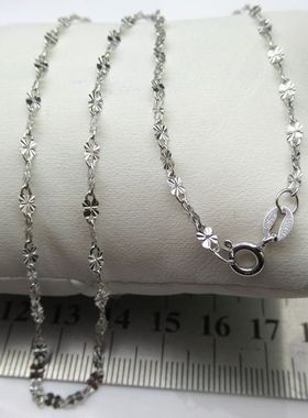 S925纯银电白金项链女细锁骨链学生礼物简约百搭蝴蝶瓦片链子花链