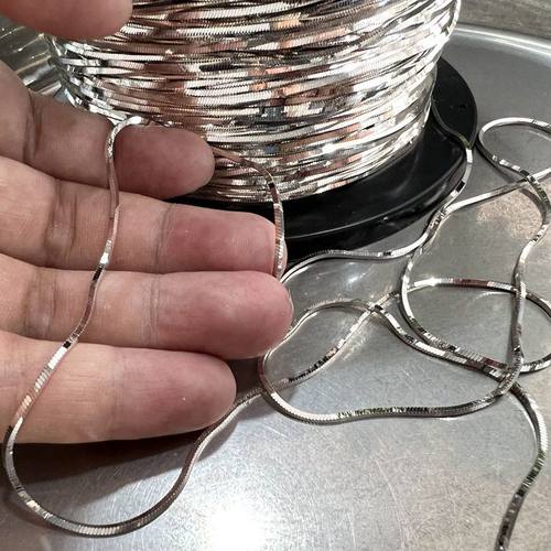 s925纯银半成品链1.15mm粗银饰DIY配件链蛇骨项链百搭项链裸连