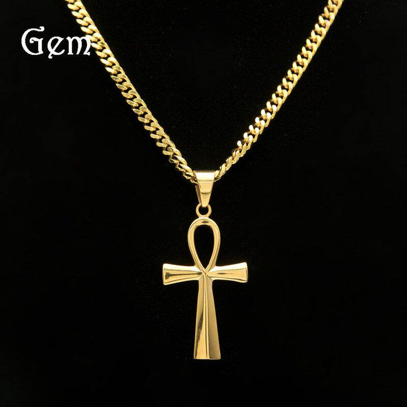 埃及安赫钥匙吊坠欧美嘻哈男女不锈钢项链Egyptian Ankh Key