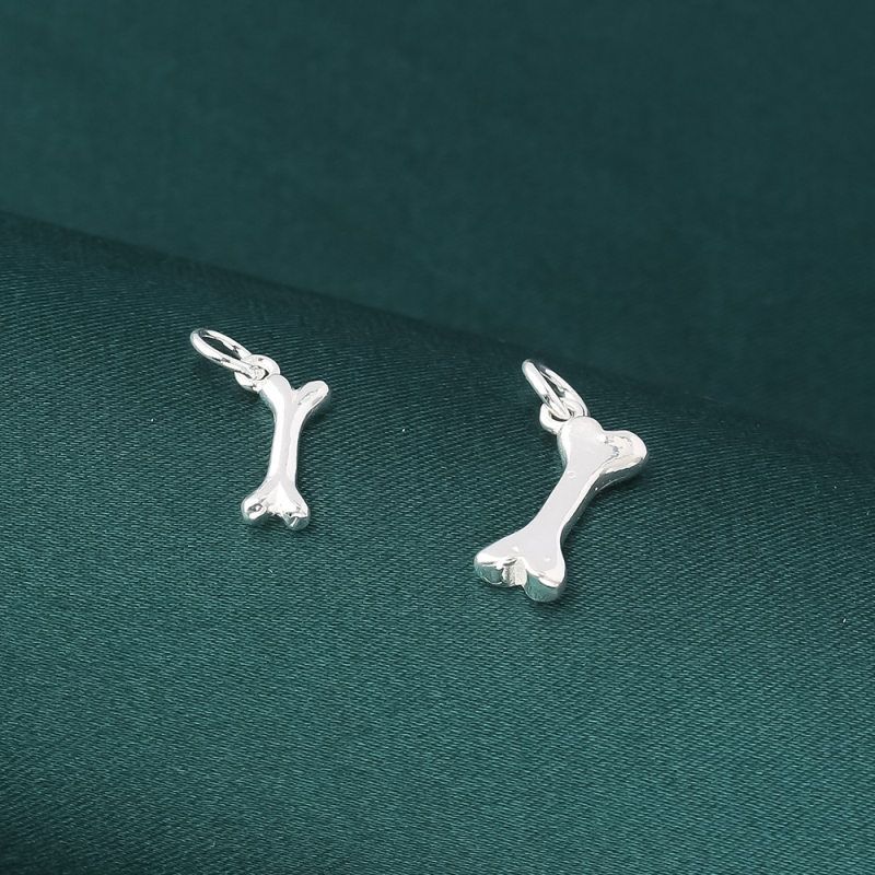 S925银骨头挂件手链项链吊坠坠子DIY手工串珠编绳配件材料包