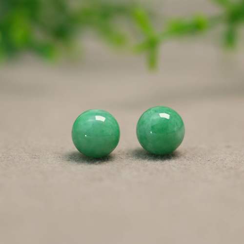 糯种满绿缅甸天然A货翡翠珠子