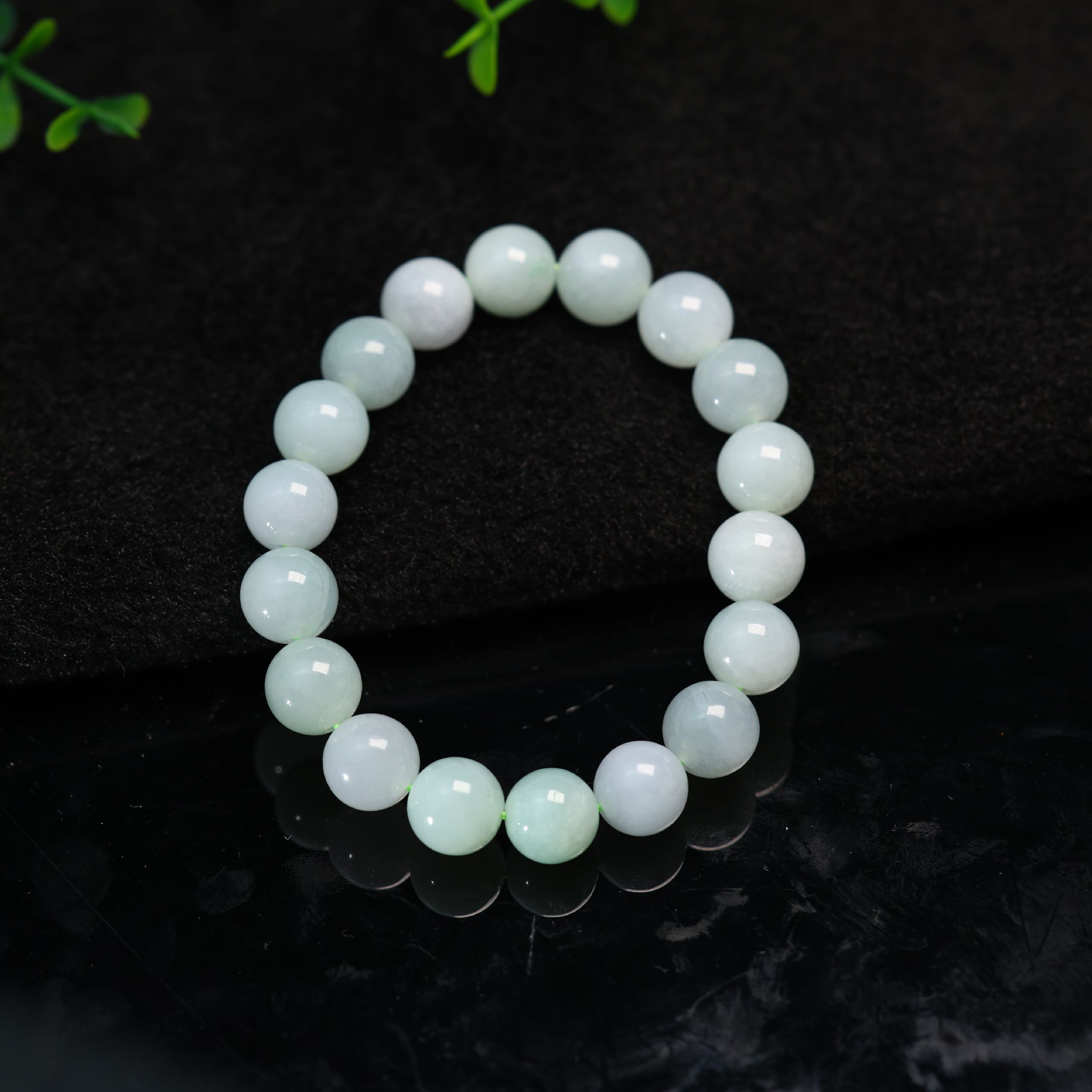 天然翡翠素面圆珠子手链