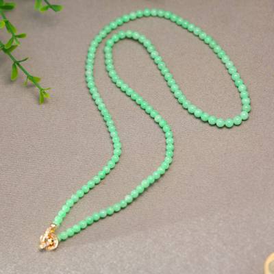 天然A货翡翠小米珠圆珠子珠项链