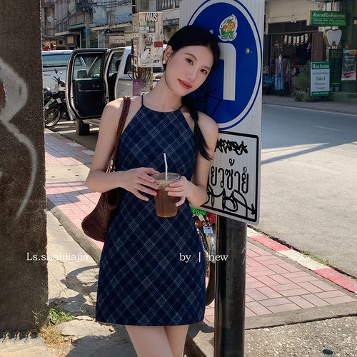 LS 无袖气质修身显瘦复合印花设计连衣裙25年春季新款女装 81187