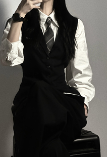 套装 十一 马甲衬衫 风衣高级垂感垫肩西装 信|原创中性风秋冬新款