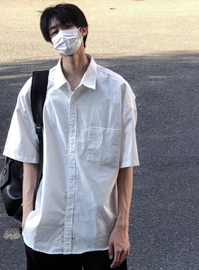 十一的信｜无性别中性风夏季短款衬衫宽松上衣休闲衬衣纯色