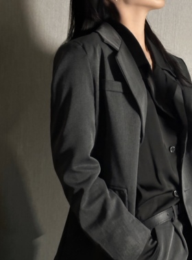 十一的信｜原创2023新款灰色韩版休闲西装套装春秋宽松西服整套