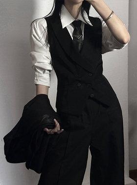 十一的信｜新款中性风西装马甲衬衫修身套装无性别穿搭设计