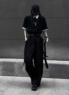 十一的信|无性别原创设计中性风西裤腰带搭配设计直筒宽松裤子