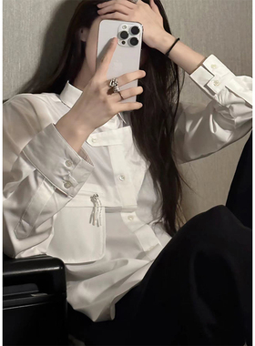 十一的信｜无性别原创设计纯色长袖衬衫复杂结构式时尚宽松中性风