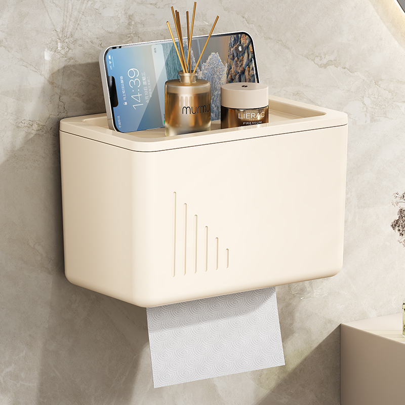 免打孔厕所防水卫生间纸巾盒