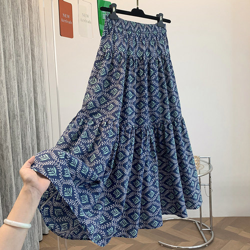 夏季女士长款过膝半裙拼接鱼尾裙