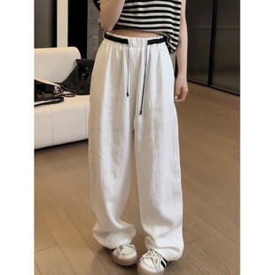 女2026年新款 显瘦垂感弯刀休闲裤 夏季 梨形身材大码 薄款 阔腿香蕉裤