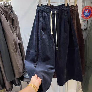 休閑蘿卜褲 大碼 闊腿設計感九分燈芯絨褲 子女秋季 裙 子哈倫燈籠褲