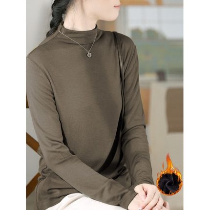 2025秋冬8色新品软糯亲肤半高领内搭T恤宽松显瘦保暖百搭打底衫女