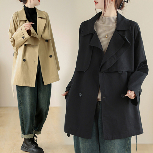 工装 中长款 风衣文艺复古宽松休闲系带外套 秋季 小菲家