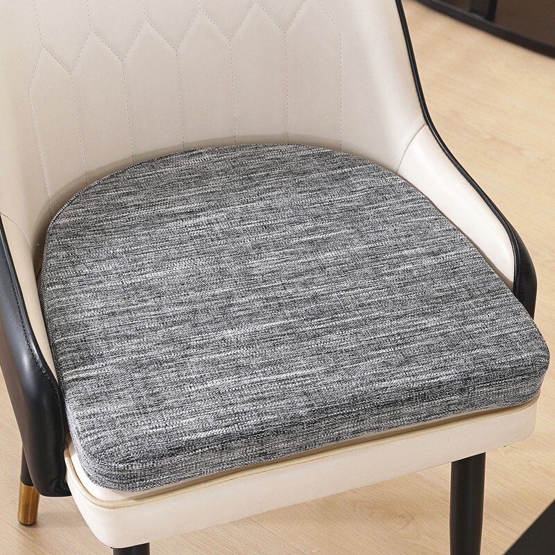 U型亚麻加厚椅子垫 四季简约餐椅增高弧形坐垫北欧半圆凳子座垫子