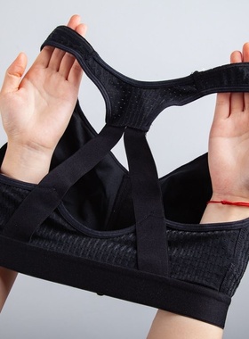 75-85BCDF外贸单薄款无钢圈运动健身瑜伽防震前拉链美背内衣文胸