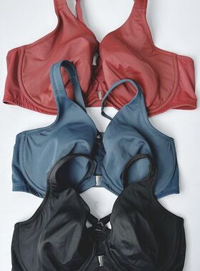 75-100DEFGH欧美大码透气超薄防下垂内衣前扣宽肩带大胸显小文胸