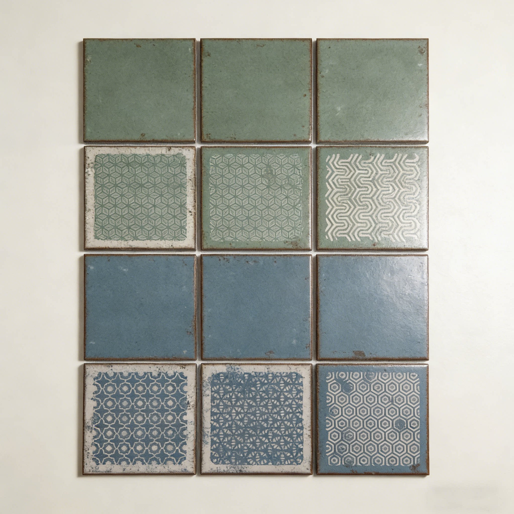 雅乐居复古雾霾蓝小方砖餐厅咖啡店服装店卫生间厨房200新品花砖