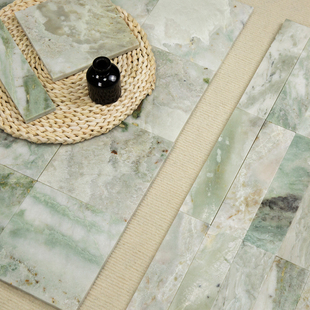 雅乐居浅绿色莱姆石天然大理石阳台卫生间厨房民宿别墅服装 店石材