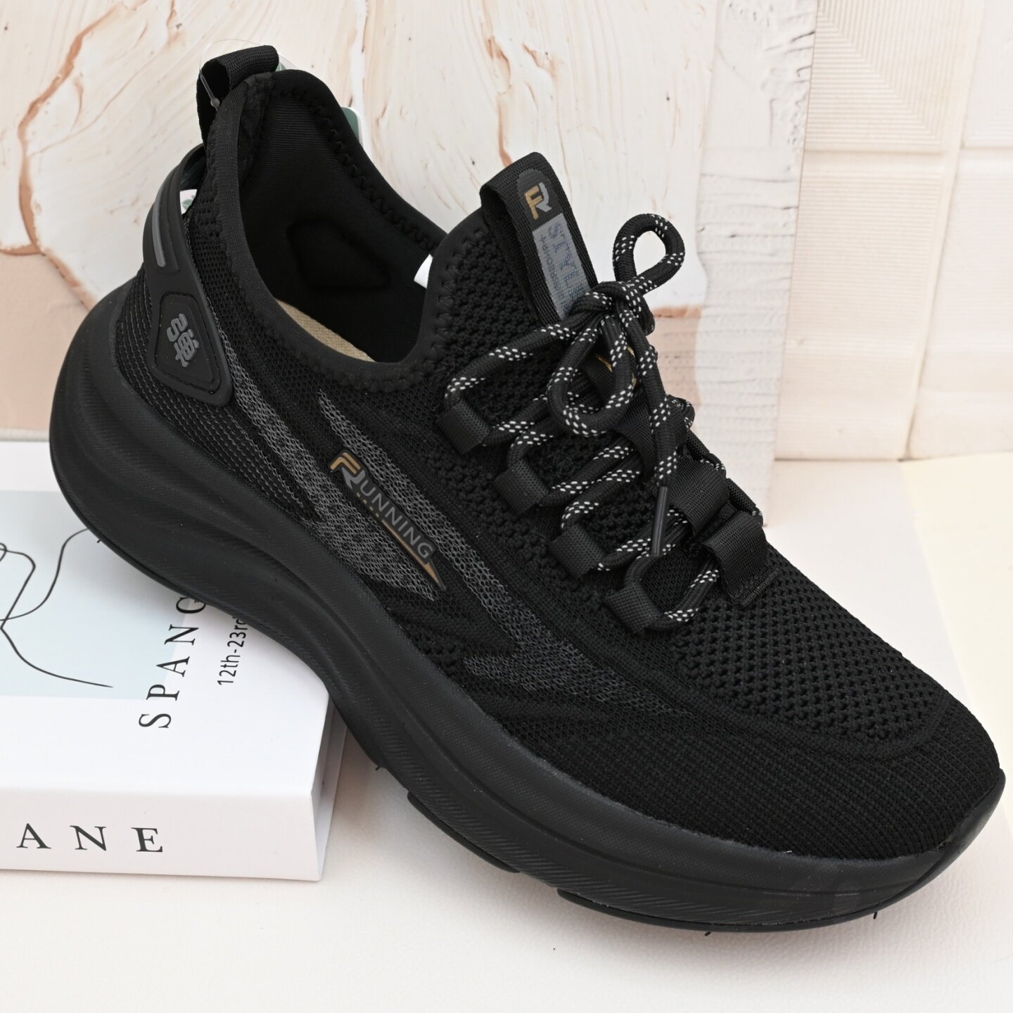 春秋老北京爆米花底男鞋弹力飞织网面宽松圆头爸爸鞋超轻软底舒适