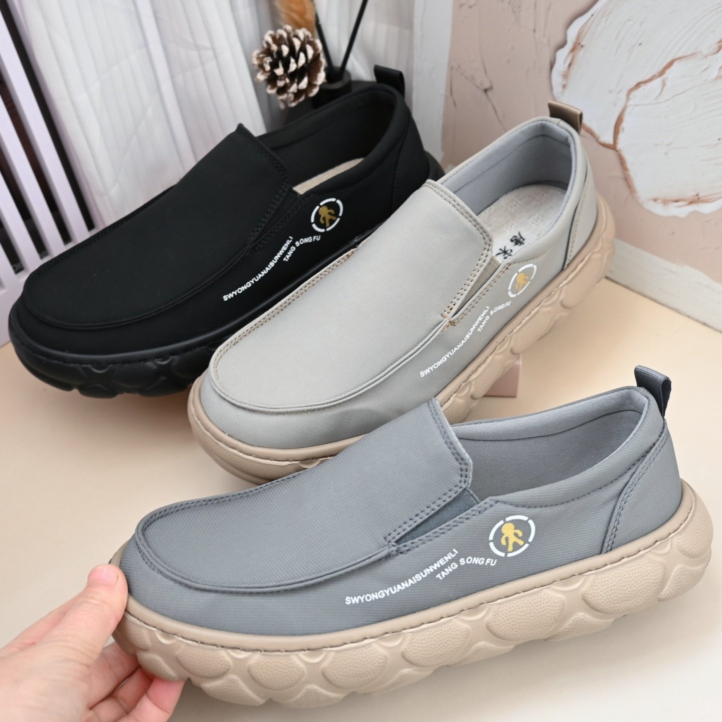 老北京布鞋男单鞋青年潮鞋时尚厚底布鞋春透气软底一脚蹬新休闲鞋,流行男鞋,布鞋,淘宝优惠券,粉丝福利购,淘宝优惠卷