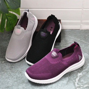 老北京布鞋女松紧口袜子鞋中老年妈妈鞋轻软运动健步鞋春秋单鞋黑