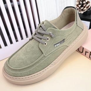 26年新春秋老北京透气时尚休闲厚底宽脚爸爸鞋超轻软底防滑男单鞋