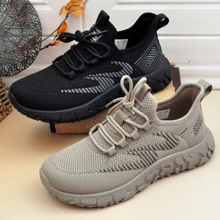 25老北京时尚男单鞋春季弹力飞织爸爸鞋爆米花底透气运动鞋情侣款