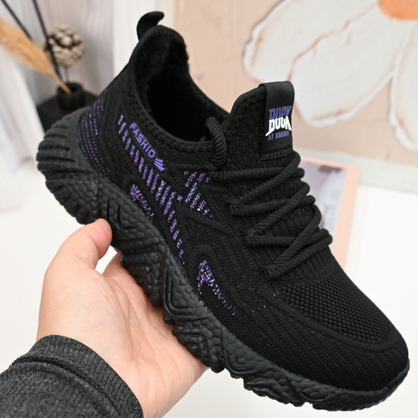 情侣中口拉链平底加绒橡胶常规PU