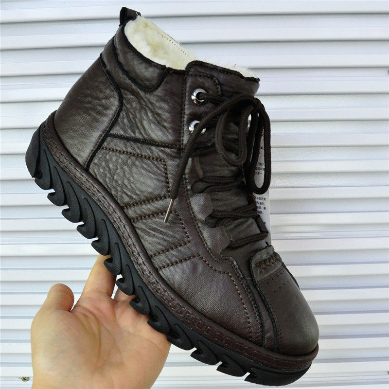 老北京东北大棉鞋羊毛男鞋橡胶底防滑青年保暖高帮休闲冬季保暖厚