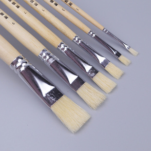 榭得堂猪鬃油画笔平头方头579 丙烯画笔学生用手绘画笔单支 水粉