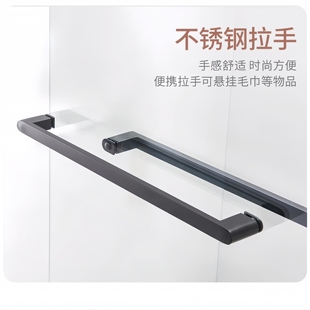 小D型淋浴房拉手 玻璃门单面440卫生间隔断门冲凉房把手 极简风格