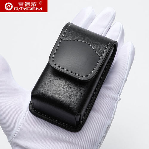皮质好的折叠老花眼镜盒可穿皮带