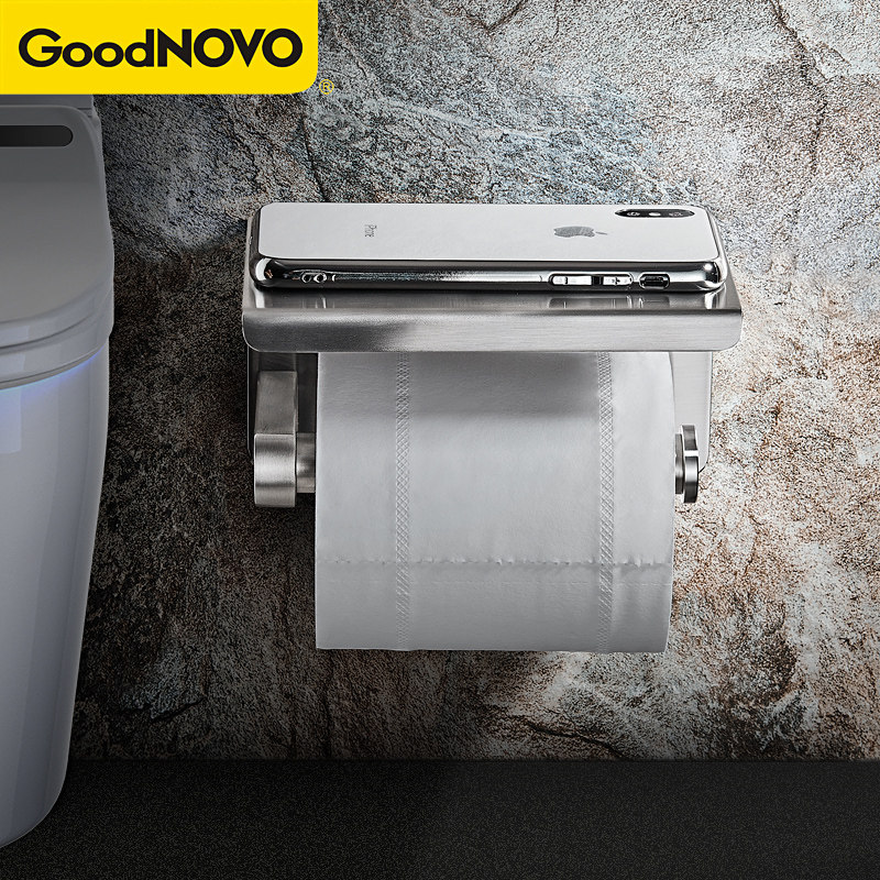 304不锈钢厕所壁挂免打孔卷纸架