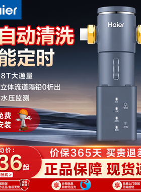 海尔前置过滤器家用自来水中央净水器全自动双涡轮双网反冲洗hp16
