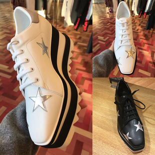 Stella厚底星星鞋 鞋 时尚 坡跟松糕单鞋 百搭拼色增高女鞋 2025新款