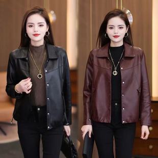 减龄小个子宽松显瘦pu皮夹克上衣 2026春秋新款 时尚 皮衣外套女短款