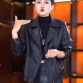 显瘦pu皮夹克潮 高端洋气时尚 短款 小个子皮衣外套女2025年春秋新款