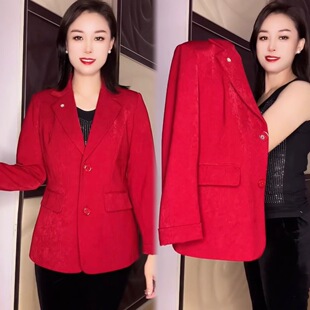妈妈西装外套40岁50秋装短款洋气中年女士新款高贵休闲小香风上衣
