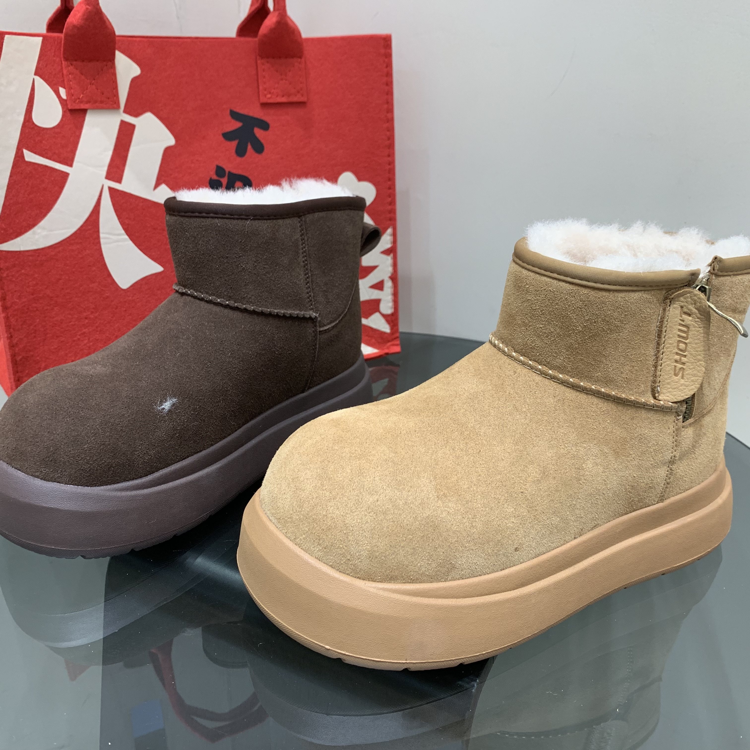 真皮羊毛雪地靴女2025冬季新款大头厚底套筒保暖加厚东北大棉靴,女鞋,时尚雪地靴,淘宝优惠券,粉丝福利购,淘宝优惠卷