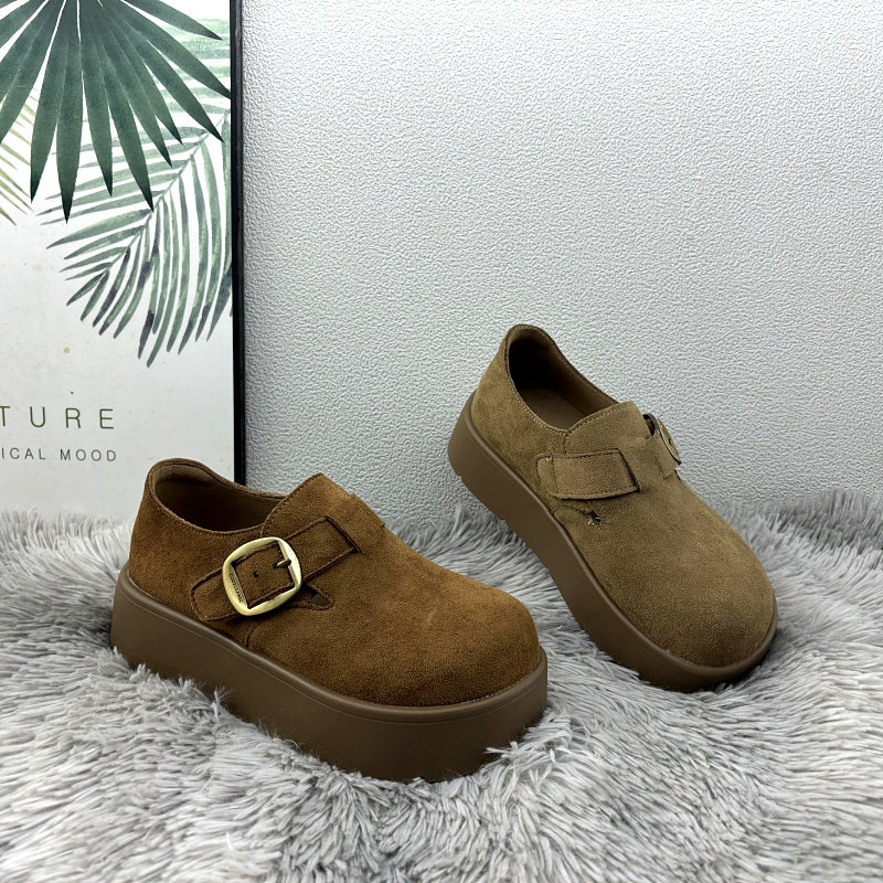 厚底增高勃肯鞋女2026春季新款圆头舒适懒人乐福鞋豆豆鞋女单鞋,女鞋,勃肯鞋/软木鞋,淘宝优惠券,粉丝福利购,淘宝优惠卷