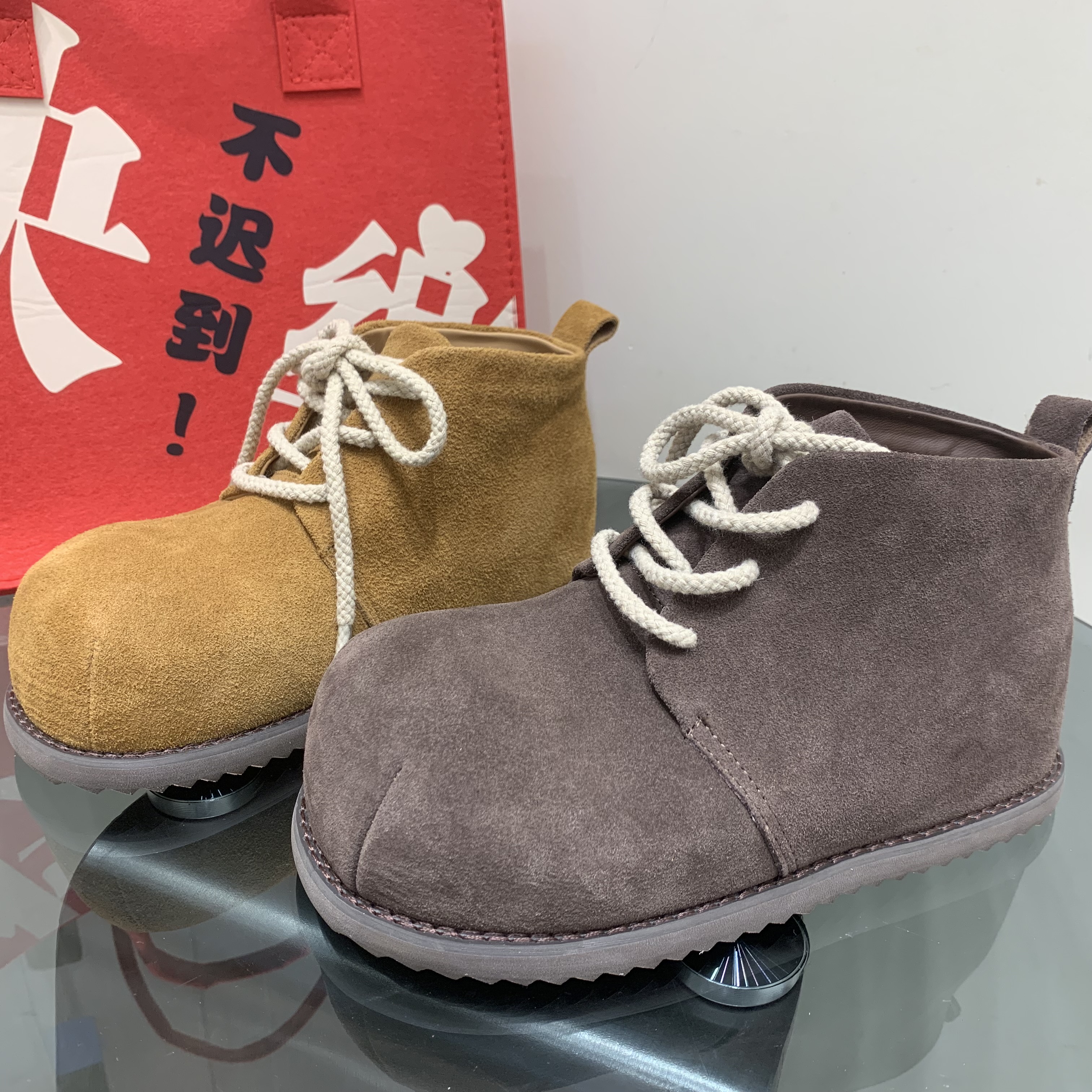 卡皮巴拉磨砂真皮马丁靴女2025秋季爆款系带内增高户外小个子短靴