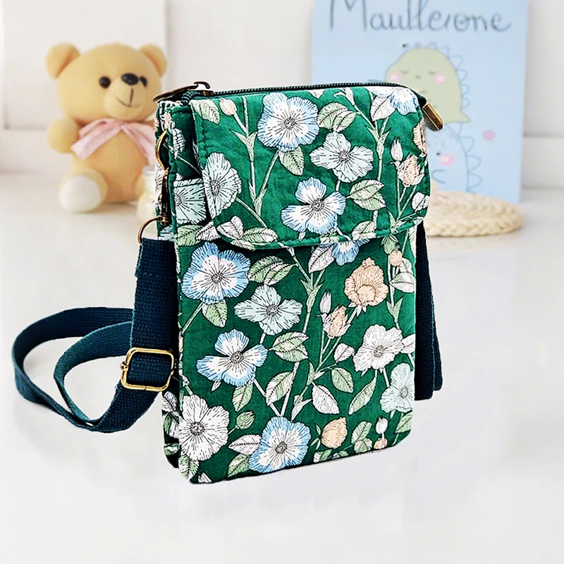 小清新布袋手机包女士装护照手机挎包放手机的斜挎小包随身小背包