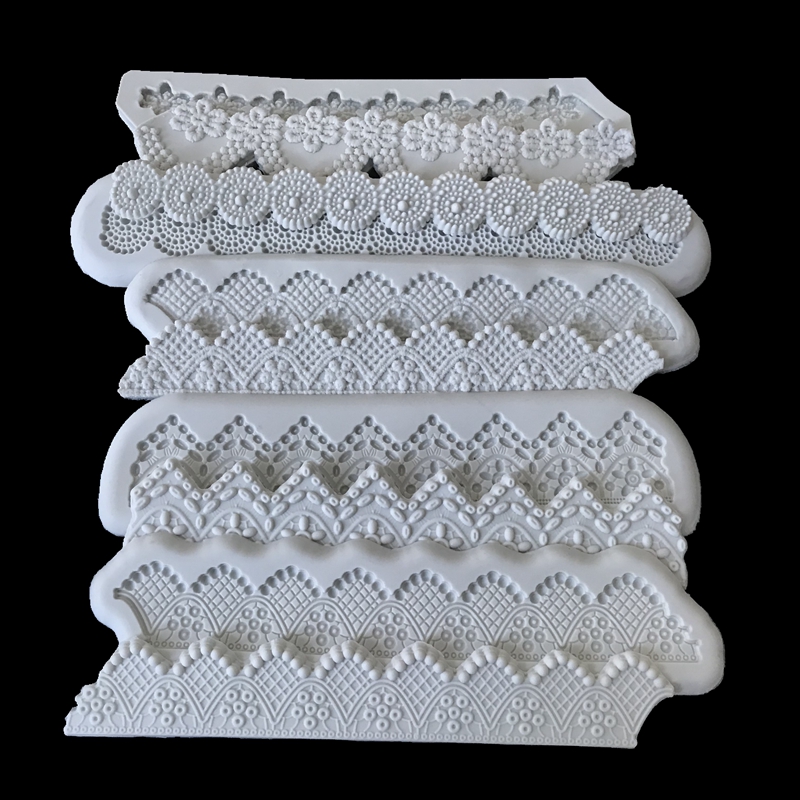 欧式古典浮雕挂帘蕾丝花边硅胶模 翻糖蛋糕围边装饰工具 烘培工具
