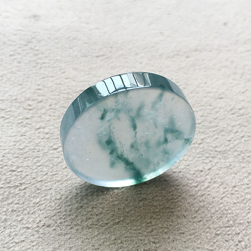 缅甸翡翠玻璃种飘蓝花玉平安无事牌吊坠老种a货冰透润牌子平安扣