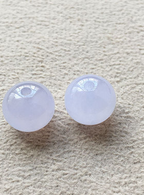 缅甸翡翠冰种紫罗兰多宝珠配珠老种a货冰透水润阳紫色玉珠手串珠