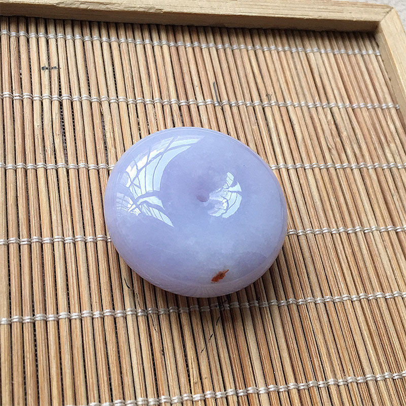 缅甸翡翠冰种紫罗兰平安扣吊坠老种a货冰紫平安扣挂件厚装玉扣大